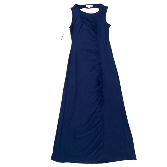MICHAEL Michael Kors Sleeveless Cowl Back Fishtail Navy Blue Cocktail Dress - Picture 5 of 12